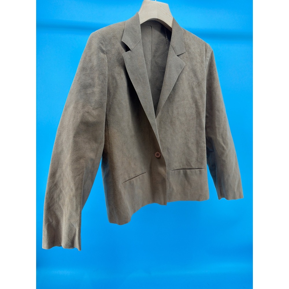 Vintage Orvis Ultrasuede Blazer Jacket Tan Brown Single Button Made‎ in USA